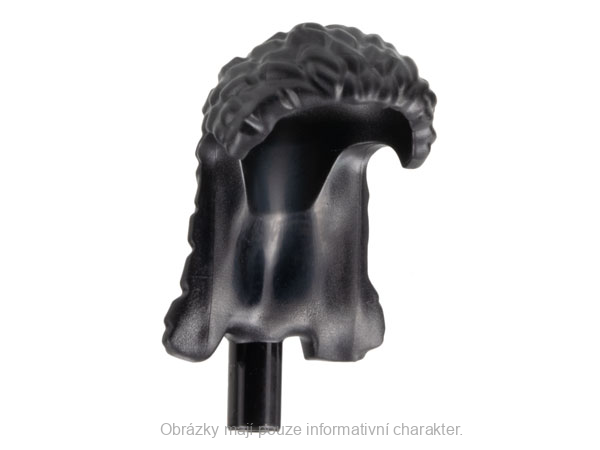 1580 Black Hair Na'vi, Wide with Braids and Bar at End