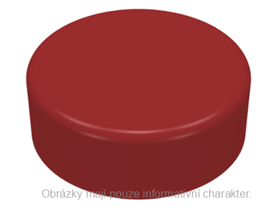 98138 Dark Red Tile, Round 1 x 1