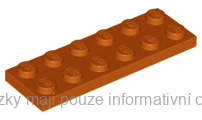 3795 Dark Orange Plate 2 x 6