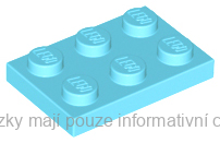 3021 Medium Azure Plate 2 x 3