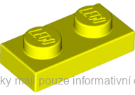 3023 Neon Yellow Plate 1 x 2