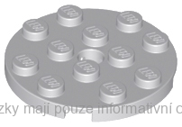 60474 Light Bluish Gray Plate, Round 4 x 4 with Hole